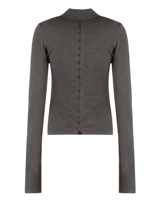 Jacquemus Black Long Sleeve Merino Wool Polo