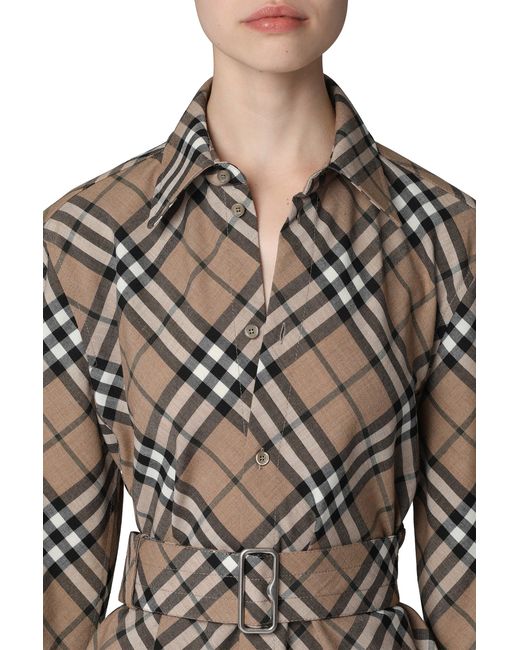 Burberry Natural Belted Shirtdress