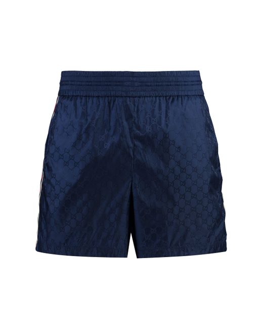 Shorts da mare in nylon GG di Gucci in Blue da Uomo