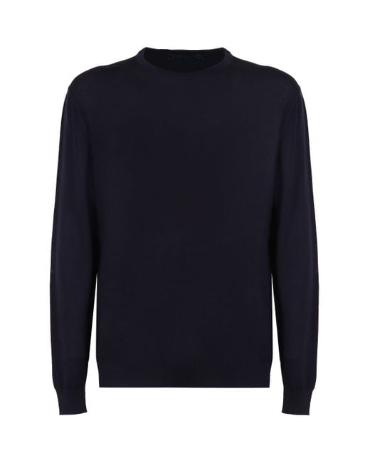 Kiton Blue Wool Pullover for men