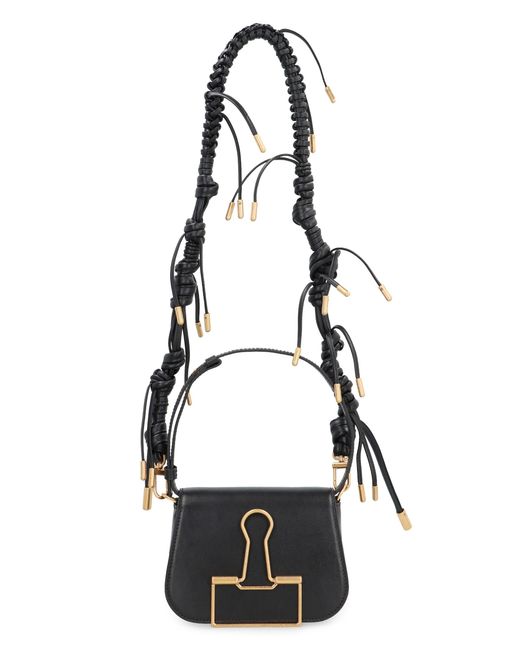 Off-White c/o Virgil Abloh Black Skeleton Binder Leather Shoulder Bag