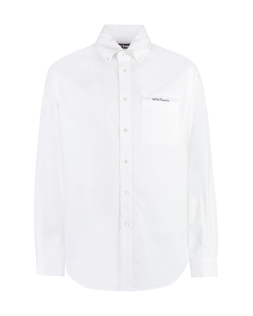 Camicia di Palm Angels in White da Uomo