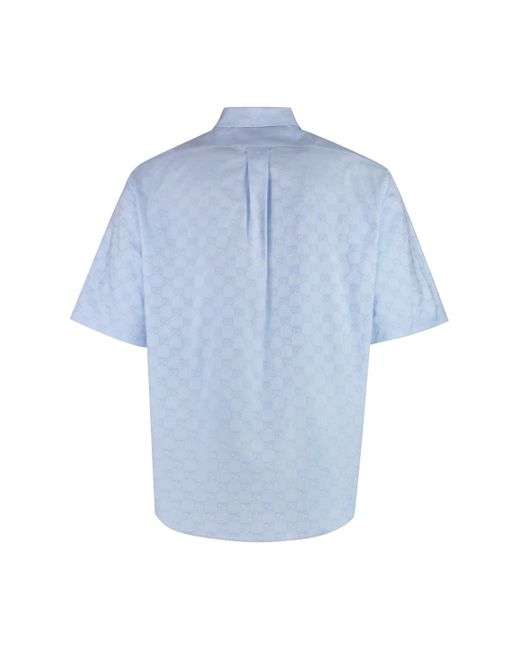 Camicia in cotone oxford di Gucci in Blue da Uomo