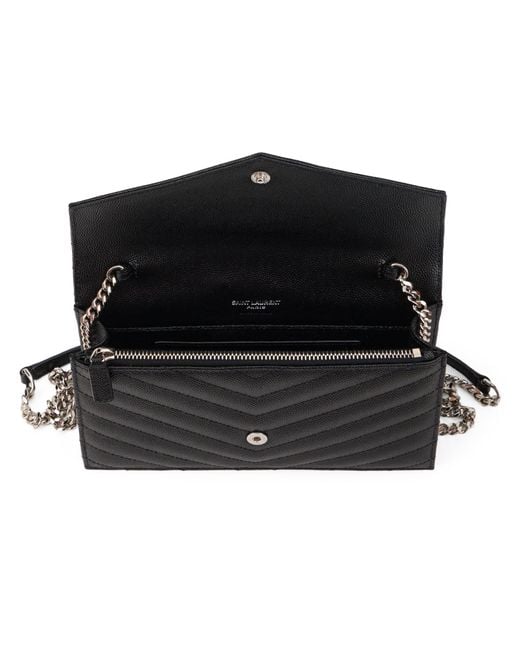 Saint Laurent Black Shoulder Bag With Monogram