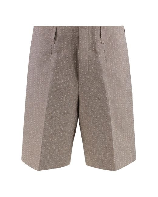Bermuda in cotone di Fendi in Gray da Uomo