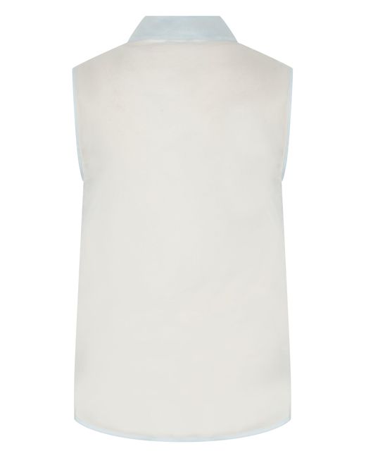 P.A.R.O.S.H. Blue Sleeveless Silk Blouse