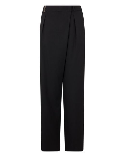 Peserico Black Pants With Draping