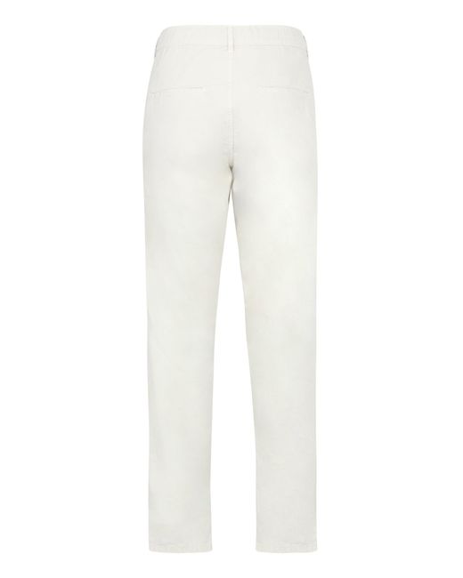 Aspesi White Poplin Cotton Trousers for men