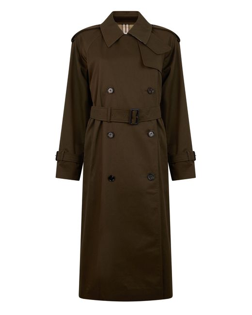 Burberry Brown Long Trench Coat With Belt