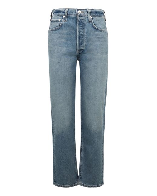 Citizens of Humanity Blue Logo Patch Straight Leg Jeans