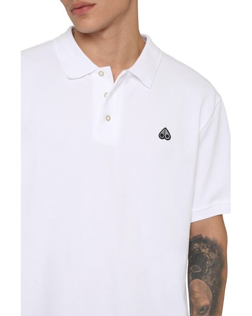 Moose Knuckles White Cotton-Piqué Polo Shirt for men