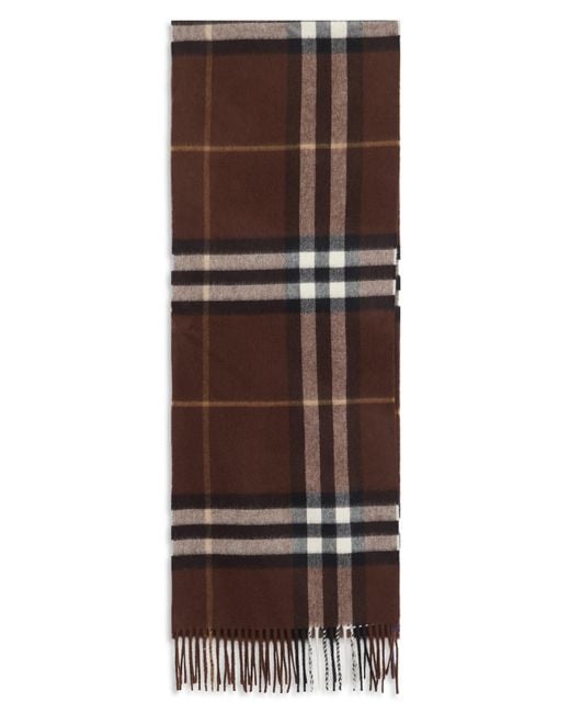 Sciarpa a quadri con frange di Burberry in Brown da Uomo
