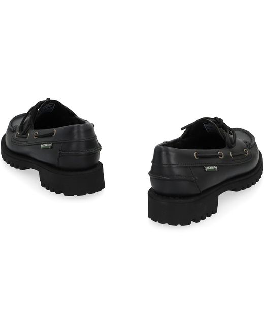 Sebago Black Ranger Waxy Leather Moccasins