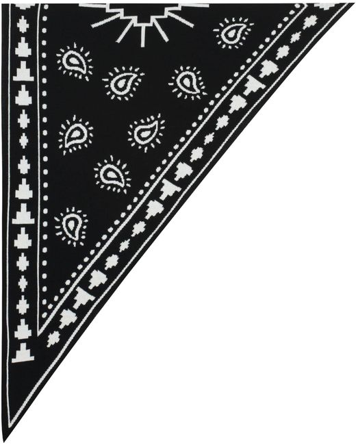 Marcelo Burlon Black Wool Blend Scarf for men