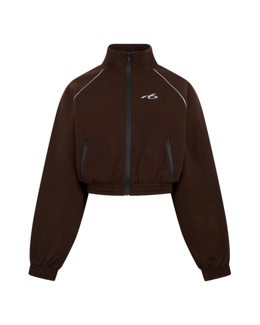 Balenciaga Brown Cropped Hoodie With Zip