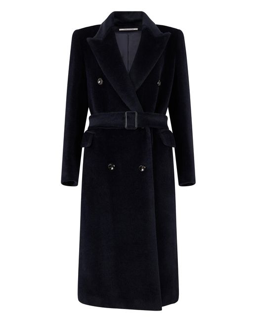 0205 Tagliatore Black Double-Breasted Wool Coat