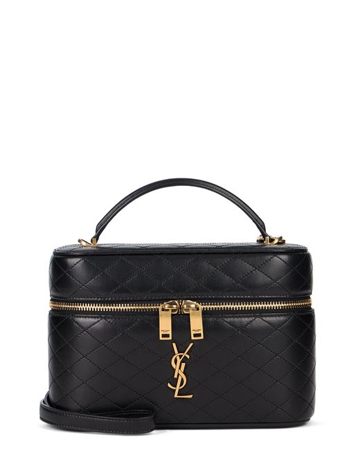 Saint Laurent Black Large Leather Shoulder Bag Gaby Vanity