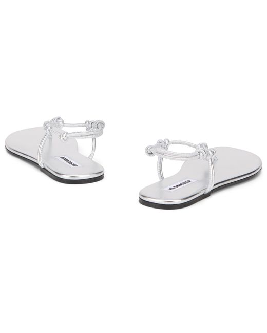 Jil Sander White Sandals With Flat Soles