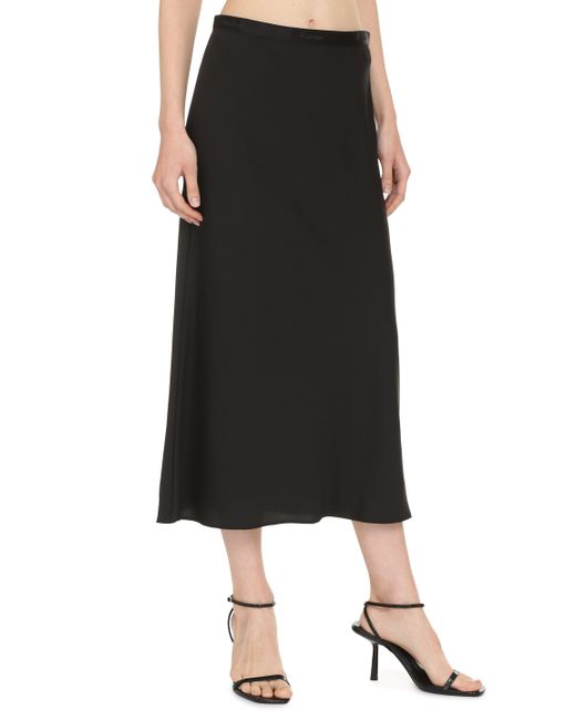 Calvin Klein Black Bias Midi Skirt