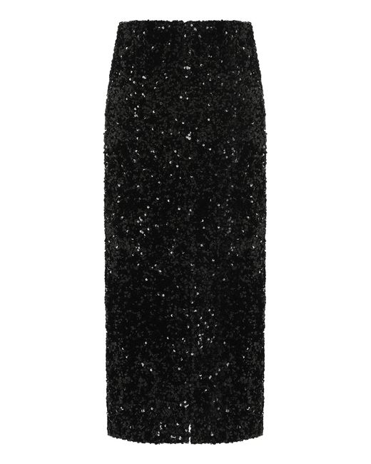 Vince Black Midi Skirt With Sequins