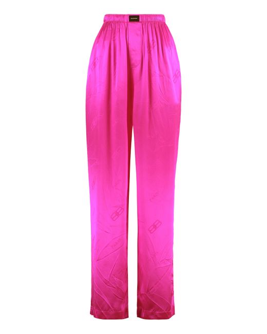 Balenciaga Pink Silk Pajama Pants