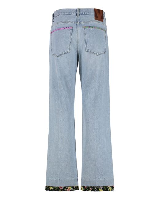 Valentino Garavani Blue 5-Pocket Straight-Leg Jeans