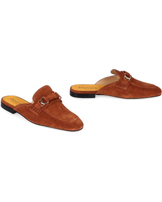 Doucal's Brown Suede Mules