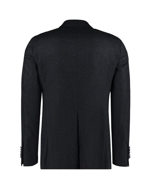 Tagliatore Black Single-Breasted Two-Button Jacket for men