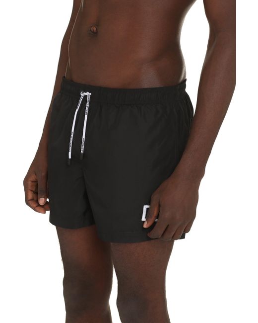 Shorts da mare con logo di Dolce & Gabbana in Black da Uomo