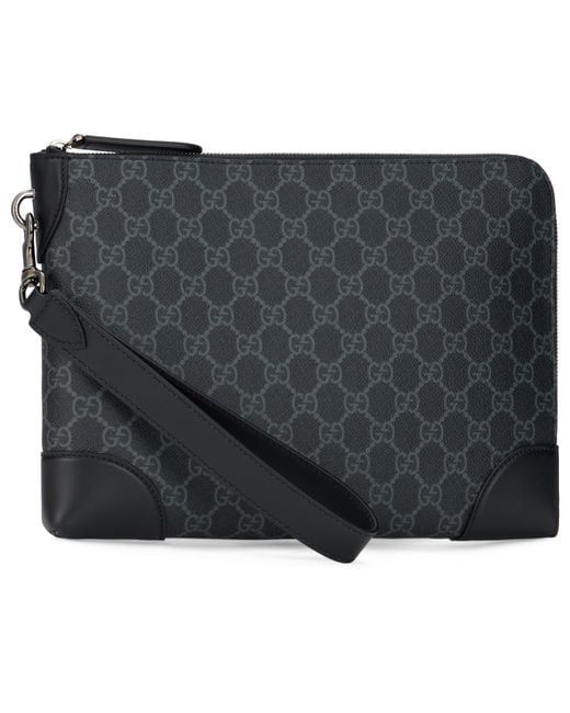 Gucci Black Document Holder Gg Emblem Mini for men