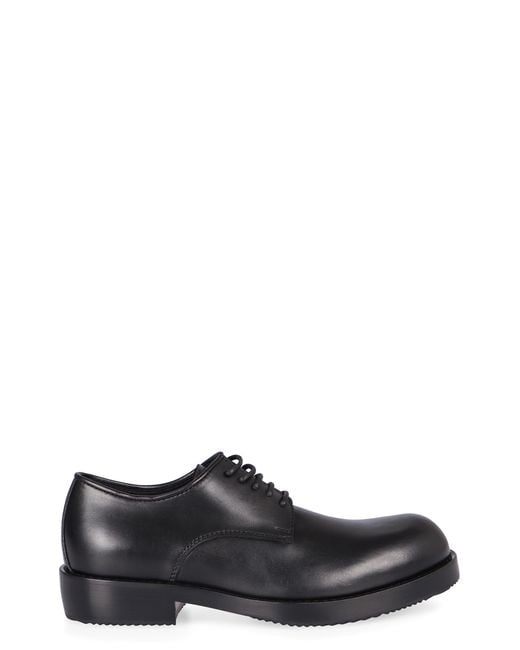 Dries Van Noten Black Leather Lace-Up Shoes for men