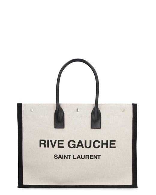 Tote bag Rive Gauche in canvas di Saint Laurent in Natural da Uomo
