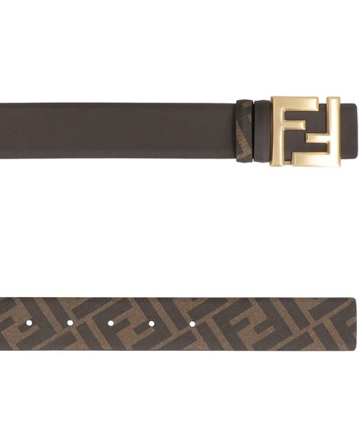 Cintura removibile Squared FF di Fendi in Gray da Uomo