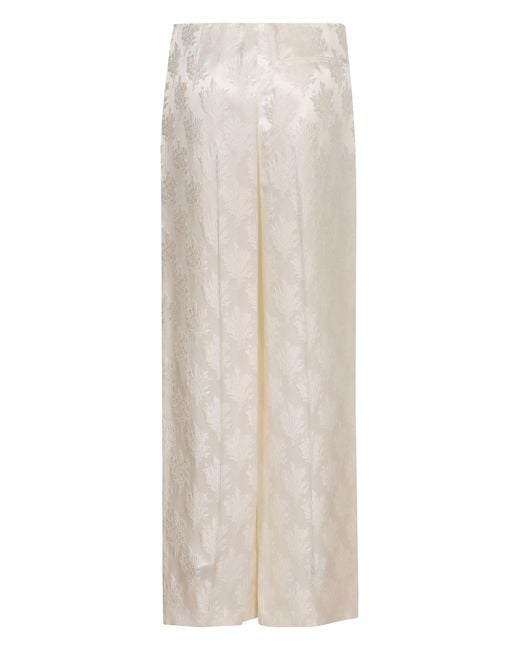 Fendi White Silk Trousers