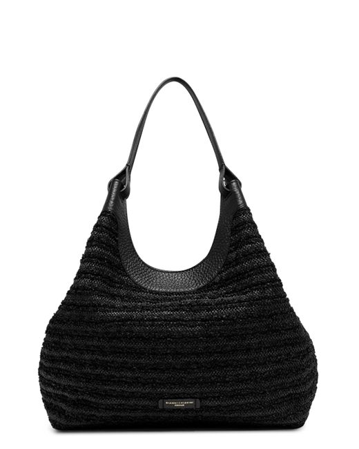 Borsa shopping Dua in paglia di Gianni Chiarini in Black