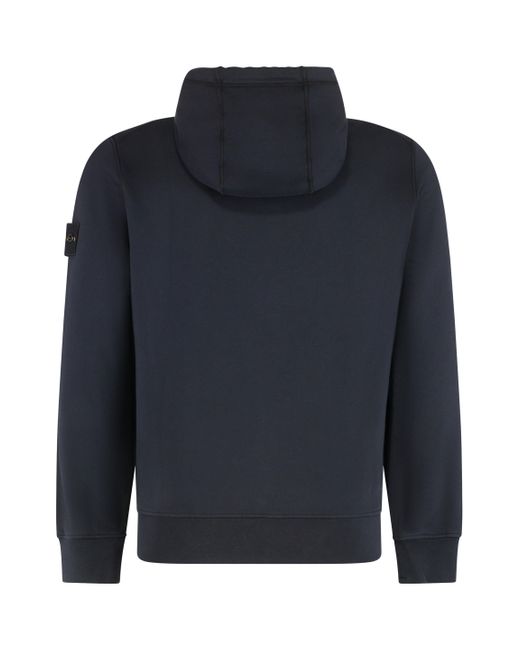 Felpa con cappuccio e zip di Stone Island in Blue da Uomo