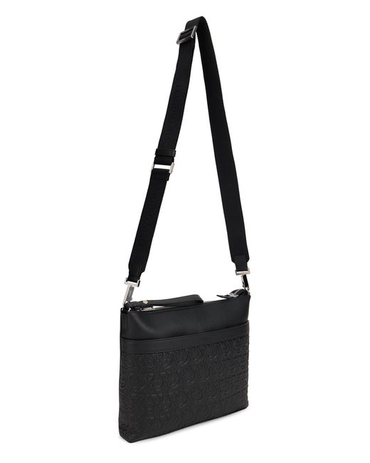 Ferragamo Black Messenger Bag Gancini for men