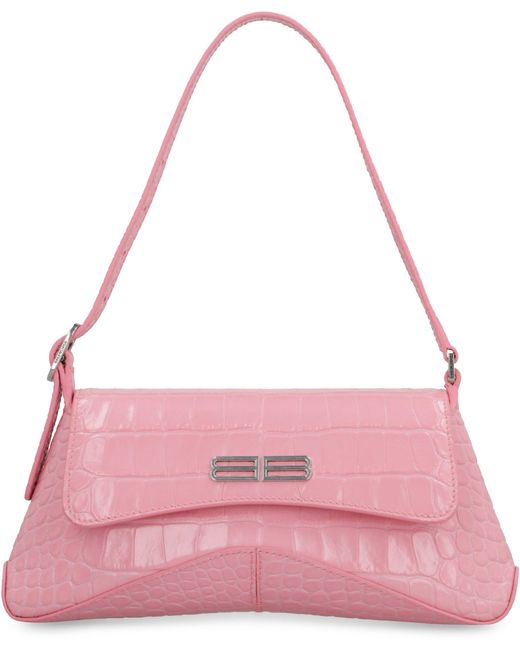 Balenciaga Pink Xx Small Flap Bag Crocodile Embossed