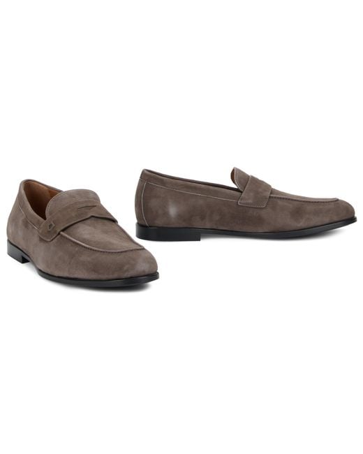 Ferragamo Brown Suede Loafers for men