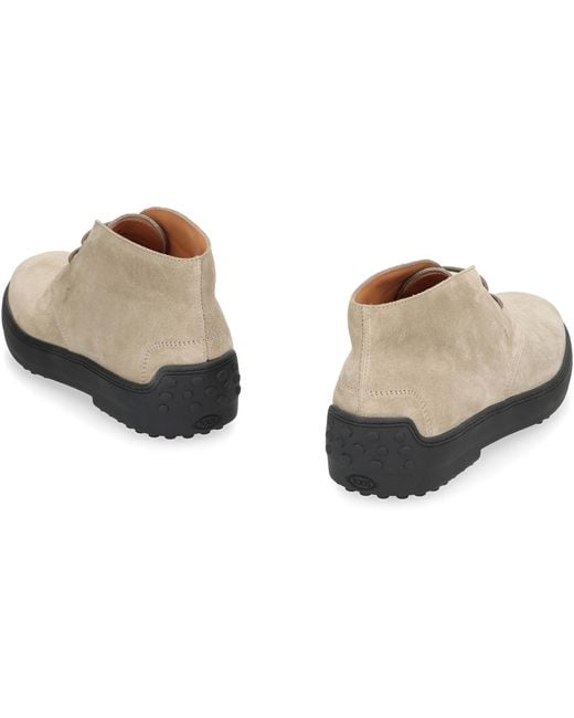 Tod's Brown Winter Gommino Suede Ankle Boots for men