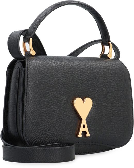 AMI Black Paris Paris Leather Mini Bag