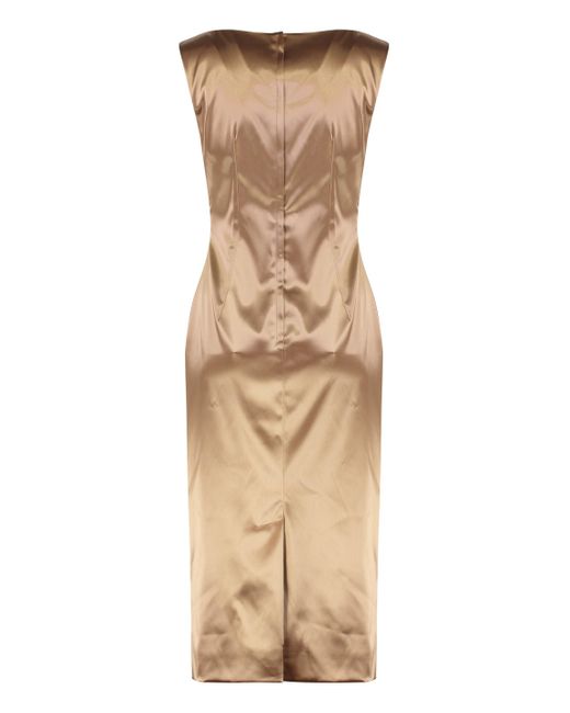 Dolce & Gabbana Natural "Stretch Satin Long Dress"