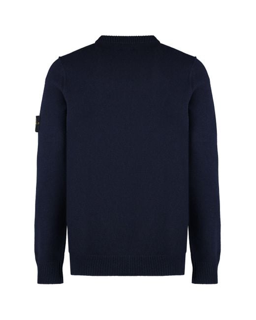 Stone Island Blue Logo Patch Sweater for men