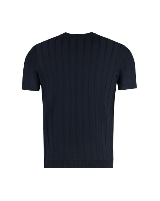 T-shirt in maglia di cotone di Paul & Shark in Black da Uomo