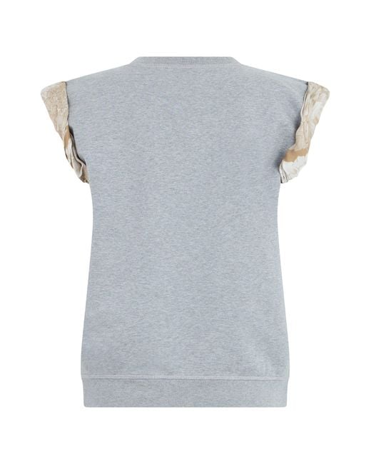 Maison Margiela Gray Cotton T-Shirt With Contrast Sleeves