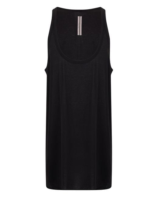 Rick Owens Black Cotton Tank Top for men