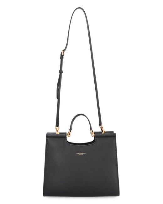 Dolce & Gabbana Black Dolce & Gabbana Small Sicily Tote Bag