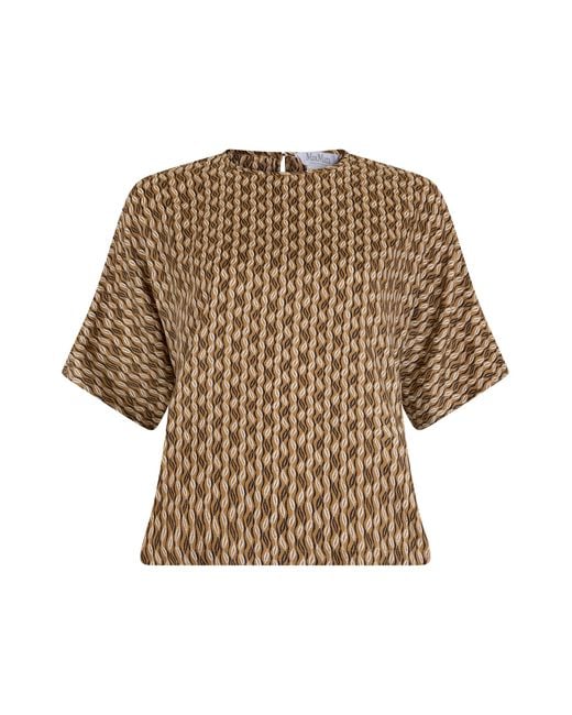 Max Mara Multicolor Printed Silk Top