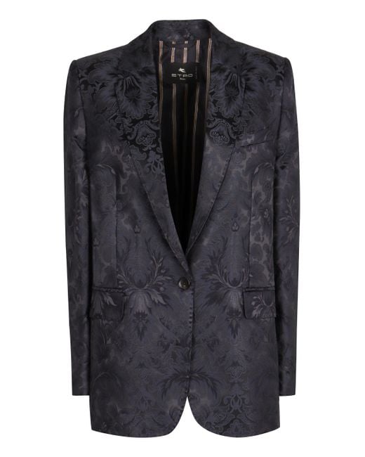 Etro Black Single-breasted One Button Jacket