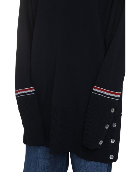 Thom Browne Blue Striped Wool Sweater For